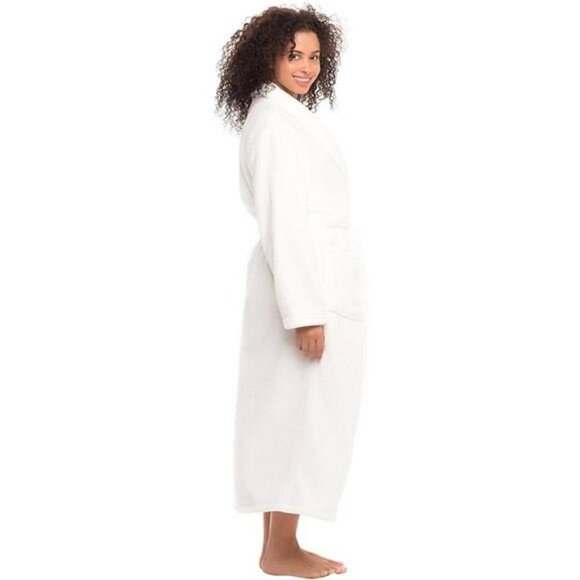 Women's Warm Fleece Winter Robe, Long Plush Bathrobe - Picture 2 of 6